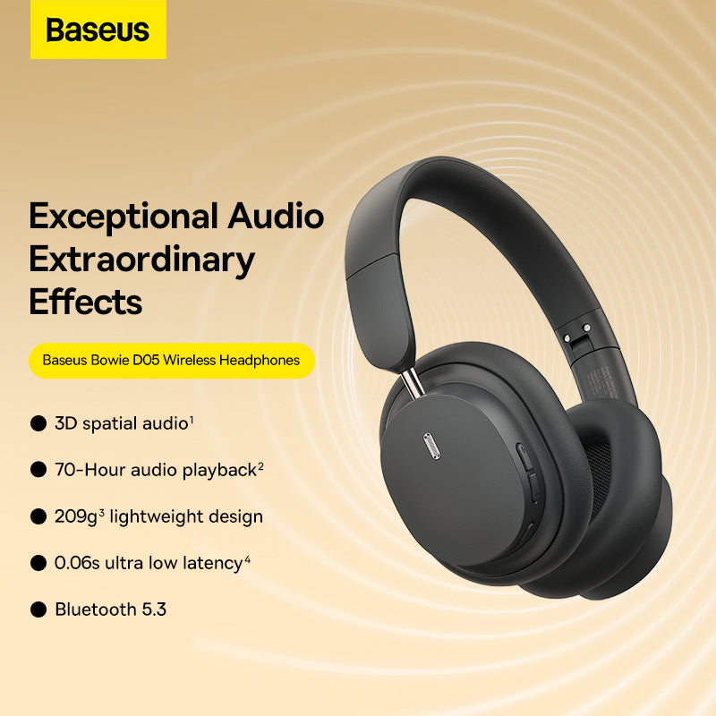 Baseus Bowie D05 – Casque Sans Fil Bluetooth (Grey - NGTD020213)