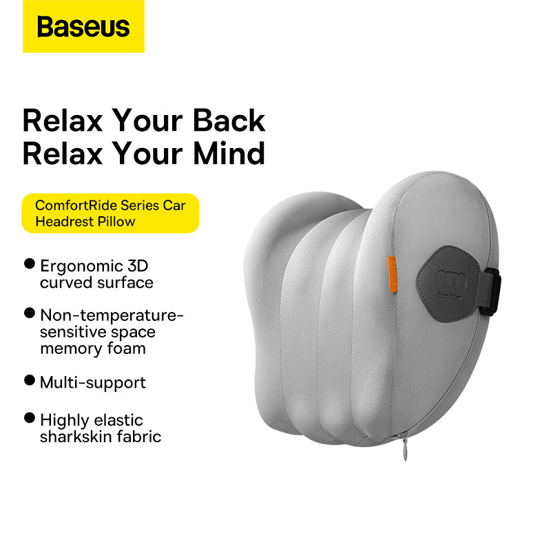 Baseus Coussin d’appui-tête pour voiture Baseus ComfortRide – Gris – CNTZ000013
