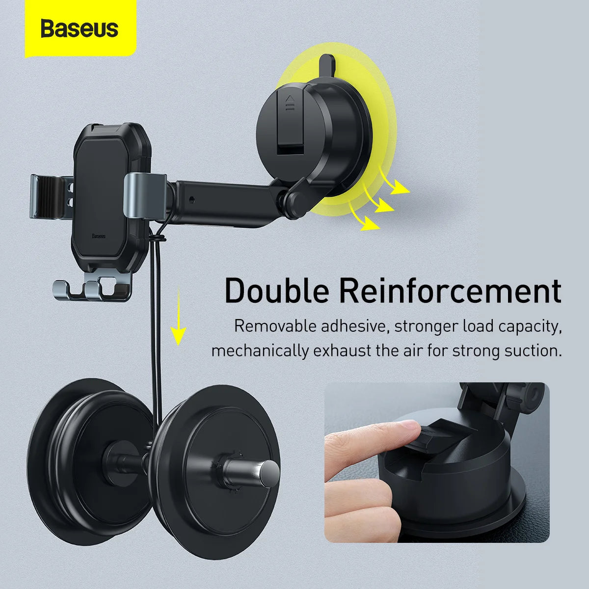 Support de support de voiture gravitaire de réservoir Baseus avec ternissement de base d'aspiration noir-Noir -SUYL-TK01