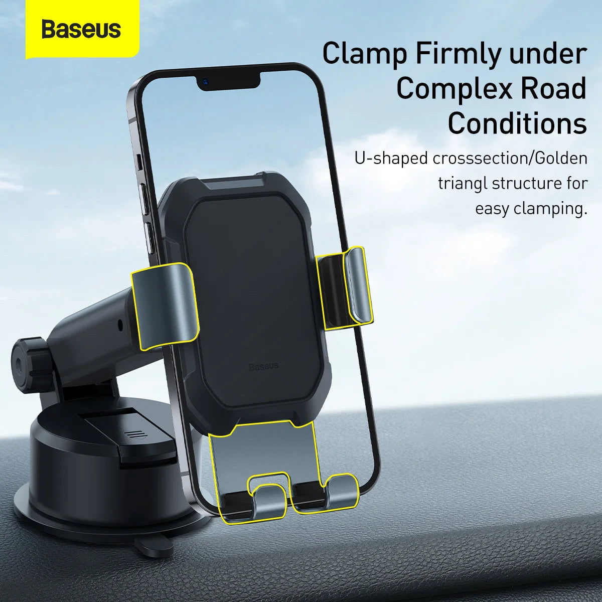 Support de support de voiture gravitaire de réservoir Baseus avec ternissement de base d'aspiration noir-Noir -SUYL-TK01