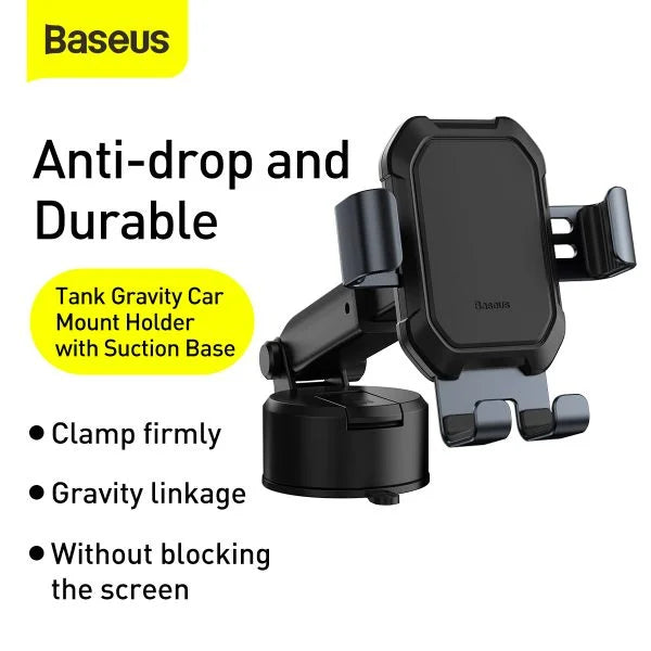 Support de support de voiture gravitaire de réservoir Baseus avec ternissement de base d'aspiration noir-Noir -SUYL-TK01