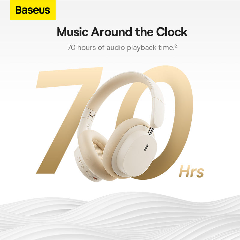 Baseus Casque sans fil 70 heures d’autonomie Cremy White – NGTD020202