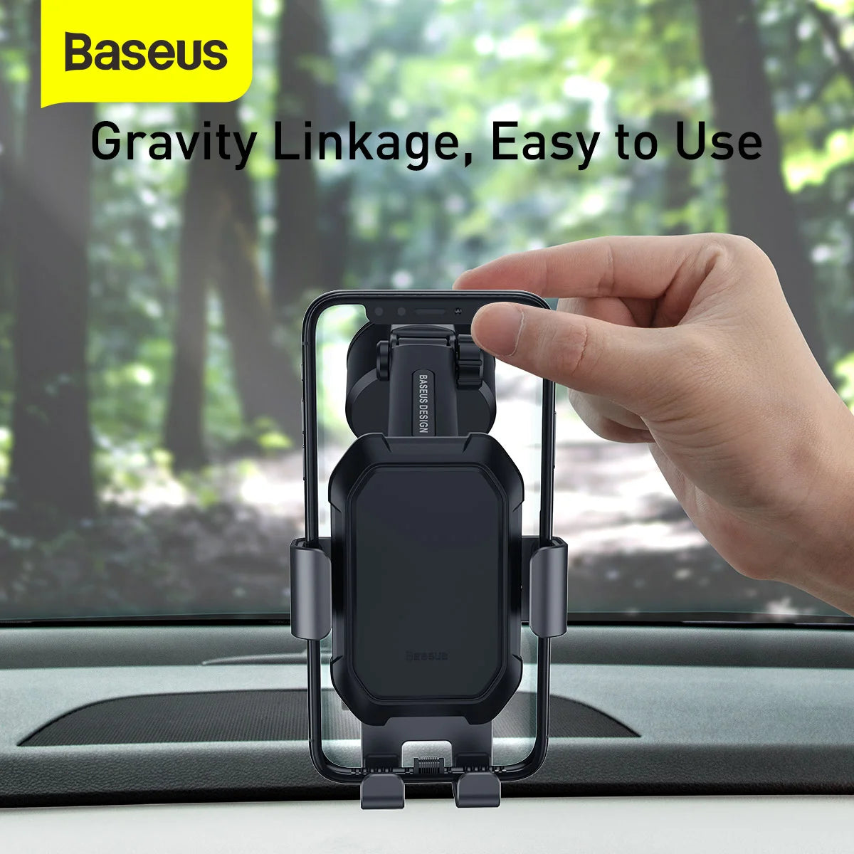 Support de support de voiture gravitaire de réservoir Baseus avec ternissement de base d'aspiration noir-Noir -SUYL-TK01