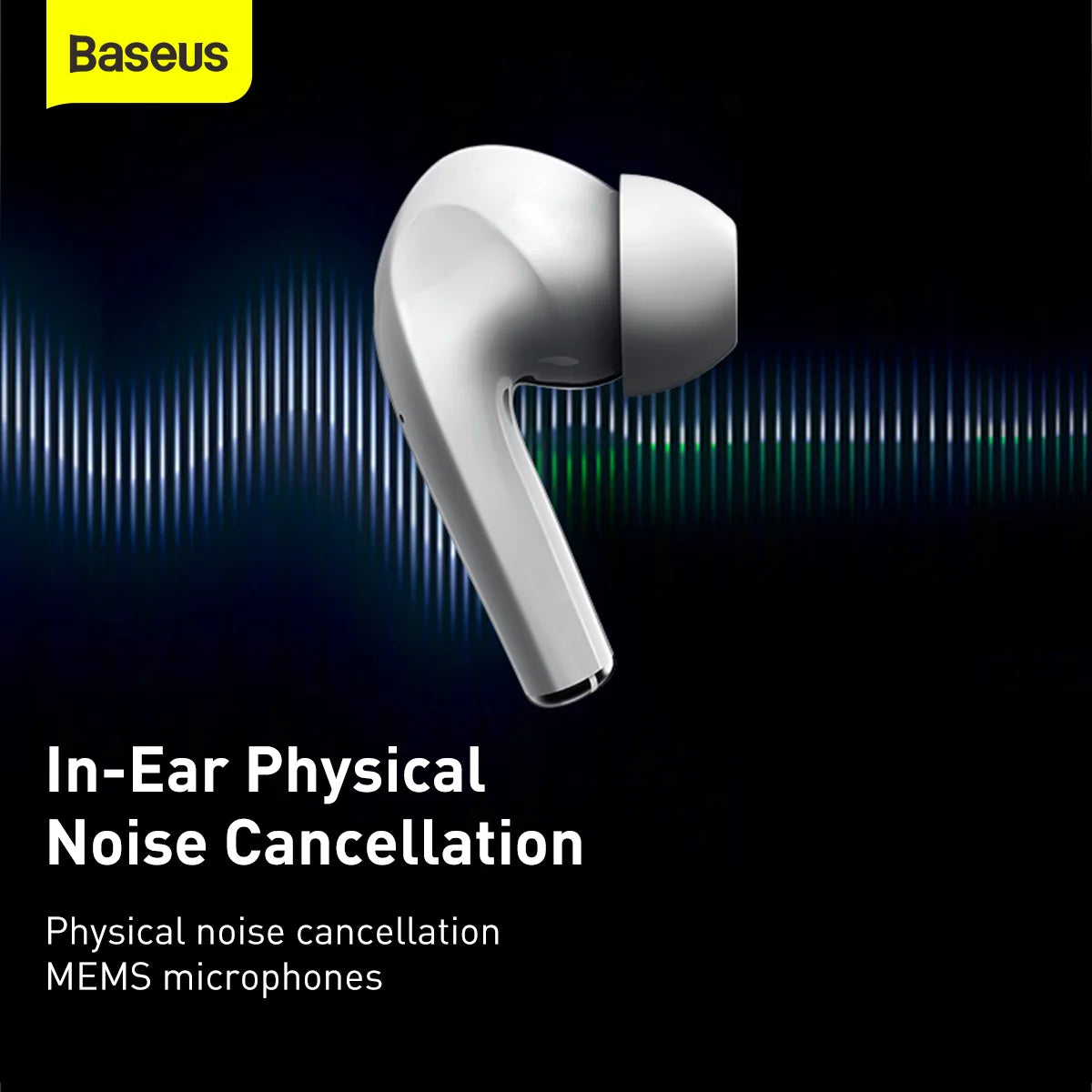 BASEUS Écouteurs sans fil W3 White Réduction de bruit pour écouteurs - NGW3-02