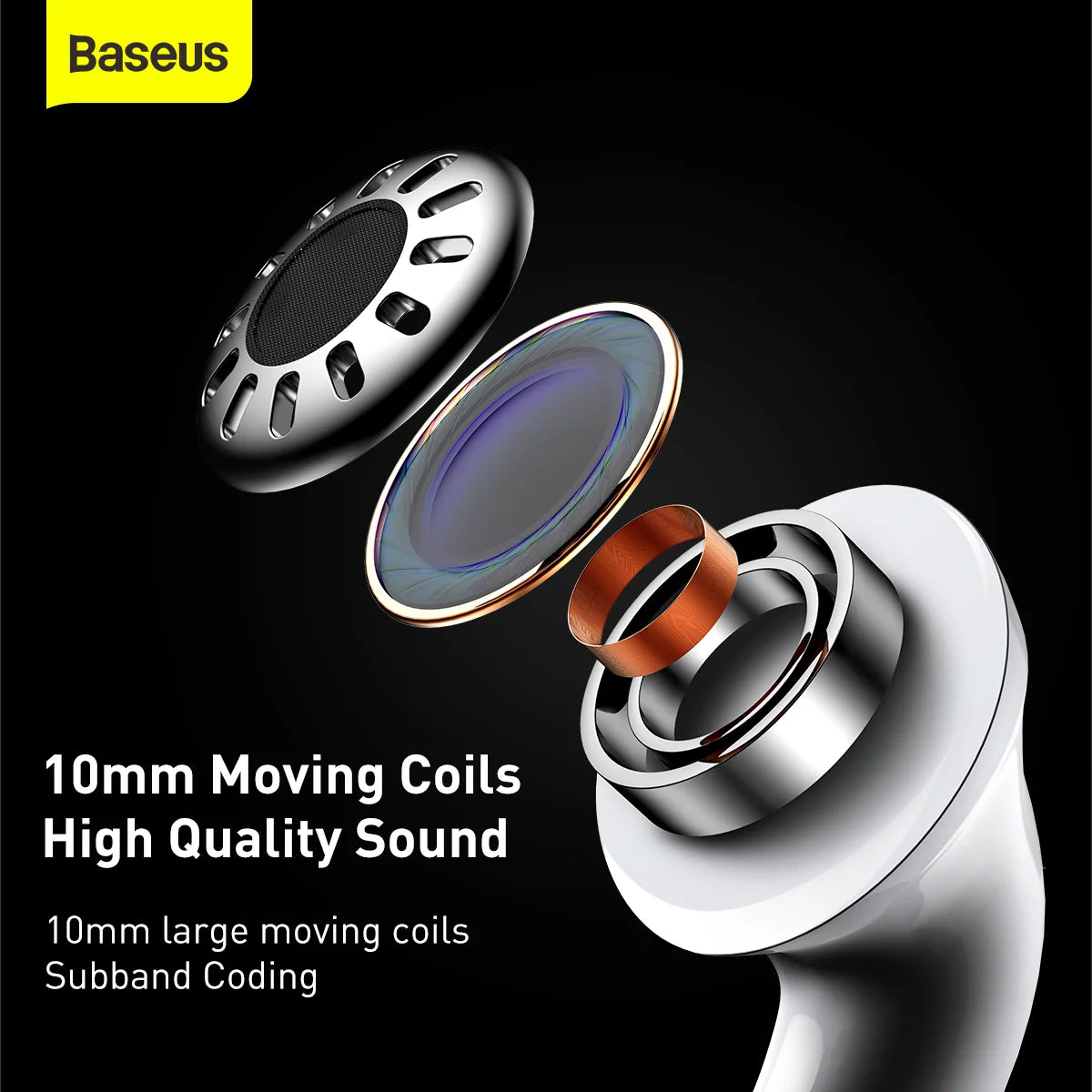 BASEUS Écouteurs sans fil W3 White Réduction de bruit pour écouteurs - NGW3-02