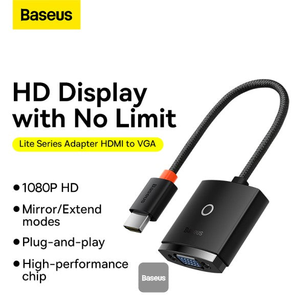 L'adaptateur Baseus HDMI vers VGA Noir (WKQX010001)