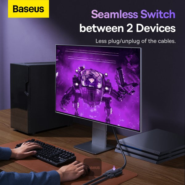 Baseus AirJoy Series 2-en-1 Commutateur HDMI bidirectionnel – Cluster Noir (B01331105111-00) :