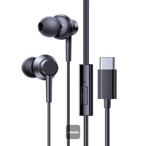 Baseus Encok CZ11 Type-C Wired Headphone, In-Ear Headset USB-C Earphone With Mic - Black-A00164300113-Z1