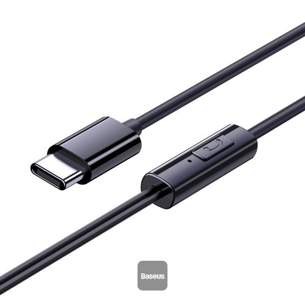 Baseus Encok CZ11 Type-C Wired Headphone, In-Ear Headset USB-C Earphone With Mic - Black-A00164300113-Z1