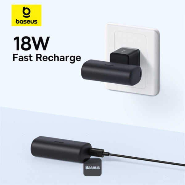 Baseus Compact Series 5000 mAh Fast Charging Power Bank 20 W PD Avec Connecteur Type-C intégré | Pocket Power Bank pour Voyage - Noir - P10068306113-00
