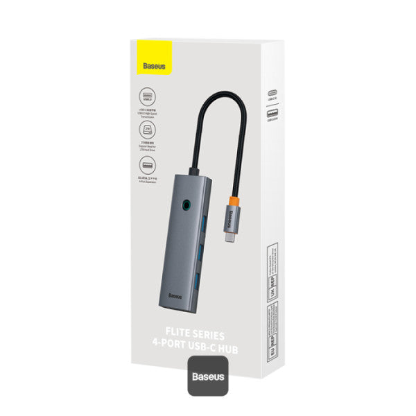 Baseus Adaptateur Hub USB 4 en 1 / USB-C vers USB 3.0 Gris (B0005280A813-03)