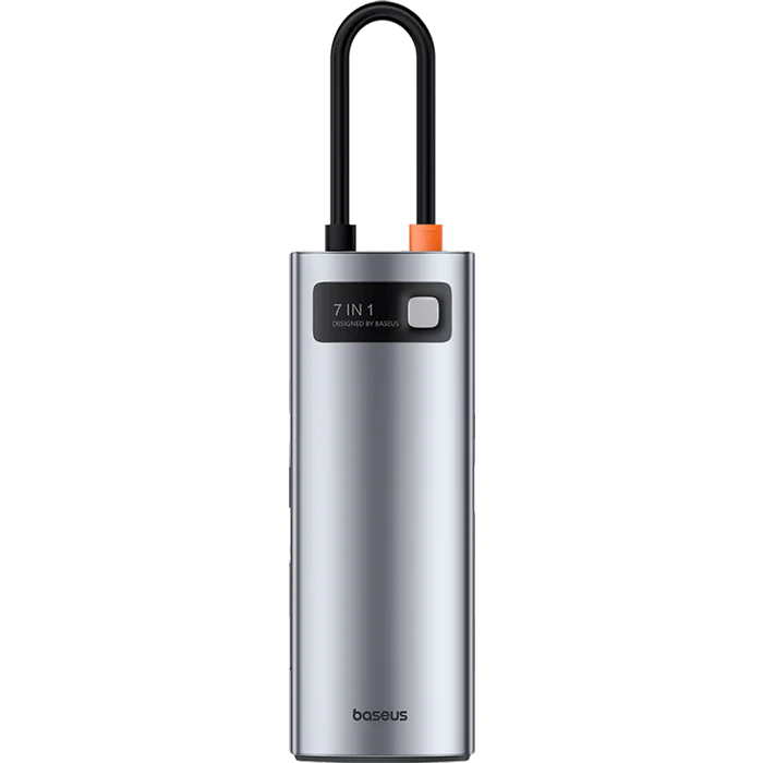 Baseus Gleam Hub 7-en-1 – Adaptateur USB-C Multifonction (Gris - B00030708811-00)
