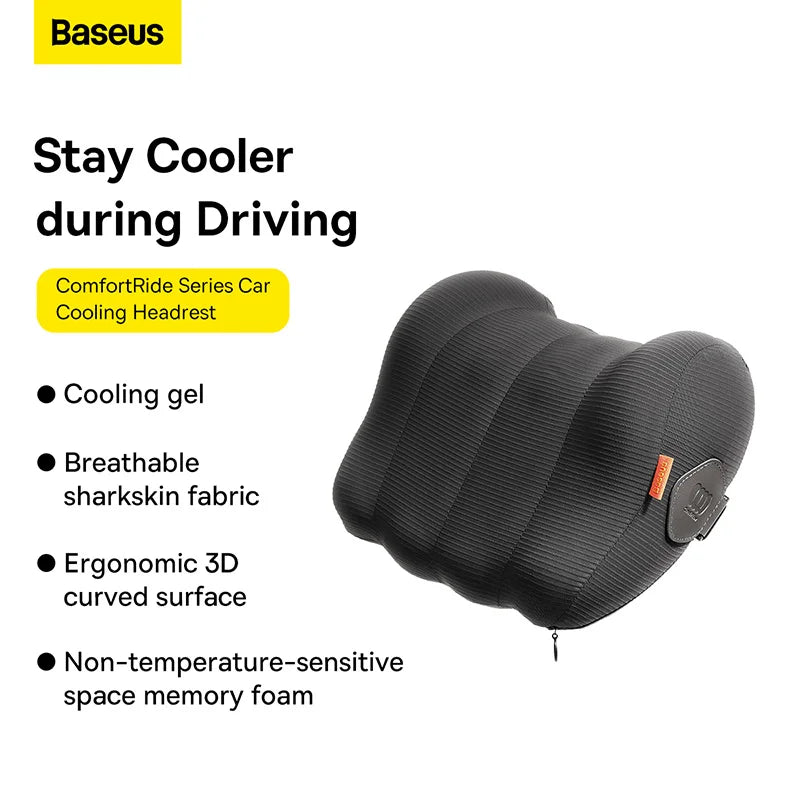 Baseus Pack ComfortRide Series Car Headrest/Lumbar Pillow Combo Set Cluster – Noir – C20036404111-00