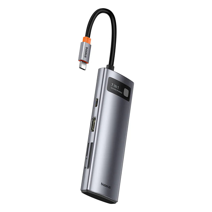 Baseus Gleam Hub 7-en-1 – Adaptateur USB-C Multifonction (Gris - B00030708811-00)