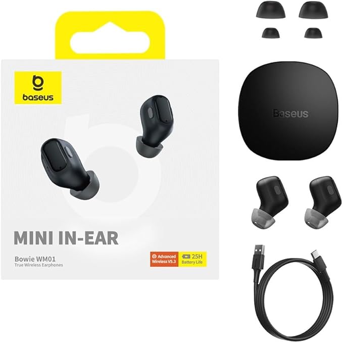 BASEUS Écouteurs sans fil WM01 Noir (NGTW240001)