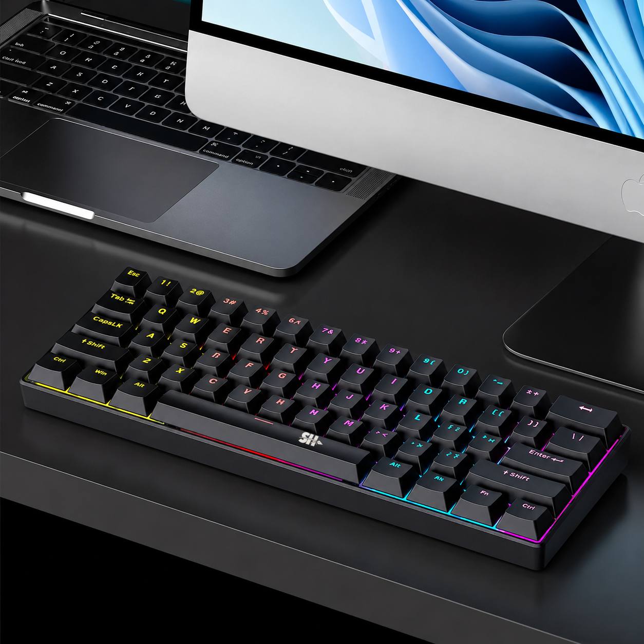 sh x61 Clavier Mécanique Filaire 61 Touches RGB – Switch Bleu