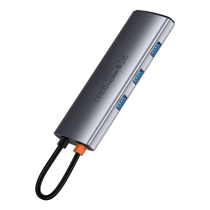 Baseus Gleam Hub 7-en-1 – Adaptateur USB-C Multifonction (Gris - B00030708811-00)