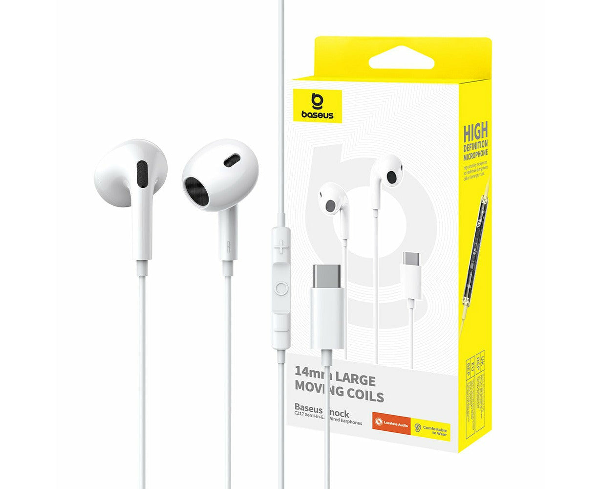 Baseus Écouteurs filaires Type-C Encok CZ17 – Blanc - A00170000213-Z1