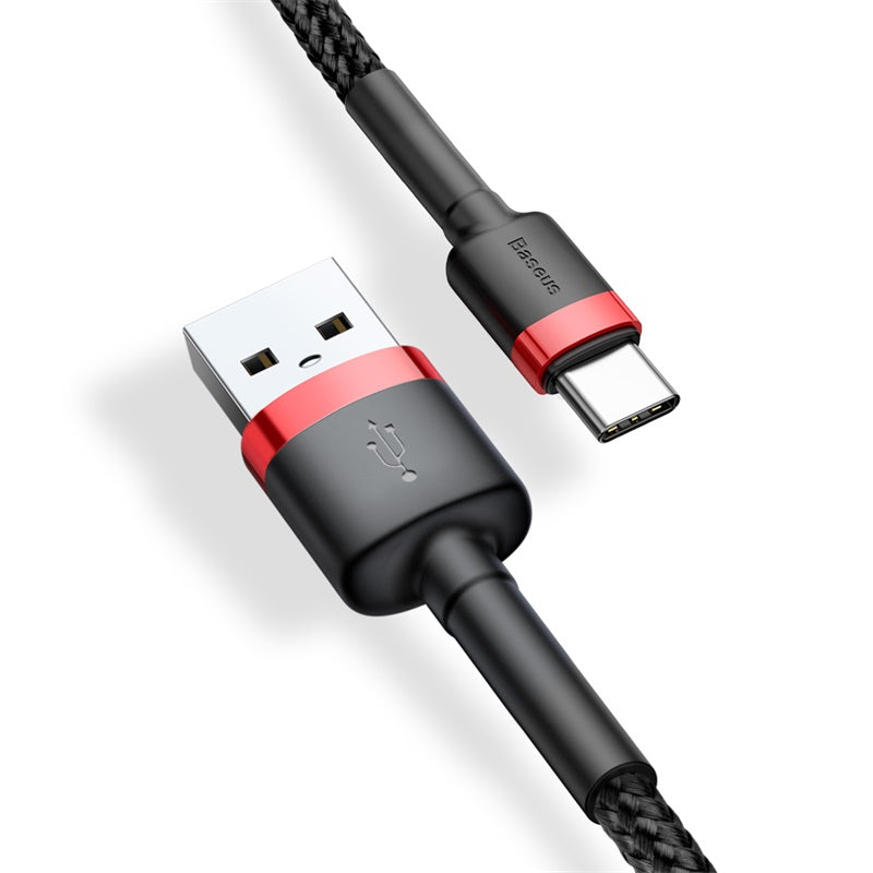 Cable Baseus USB-C 3A / 0.5 m-red and black-CATKLF-A91