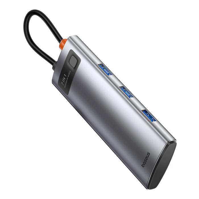 Baseus Gleam Hub 7-en-1 – Adaptateur USB-C Multifonction (Gris - B00030708811-00)