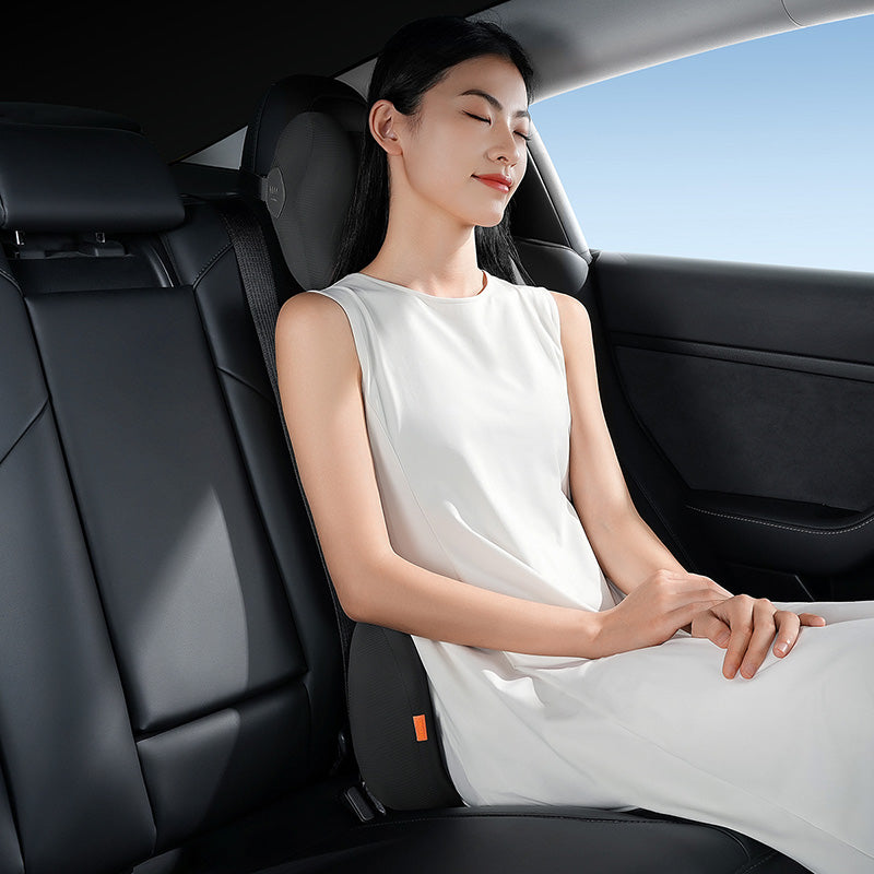 Baseus Pack ComfortRide Series Car Headrest/Lumbar Pillow Combo Set Cluster – Noir – C20036404111-00