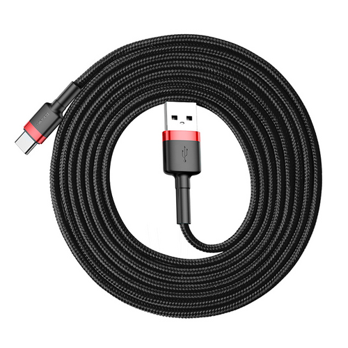 Cable Baseus USB-C 3A / 0.5 m-red and black-CATKLF-A91