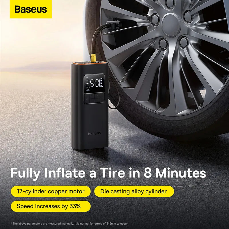 Baseus SuperMini Pro Series – Gonfleur de Voiture Sans Fil (Cluster Black - C11159300111-00)