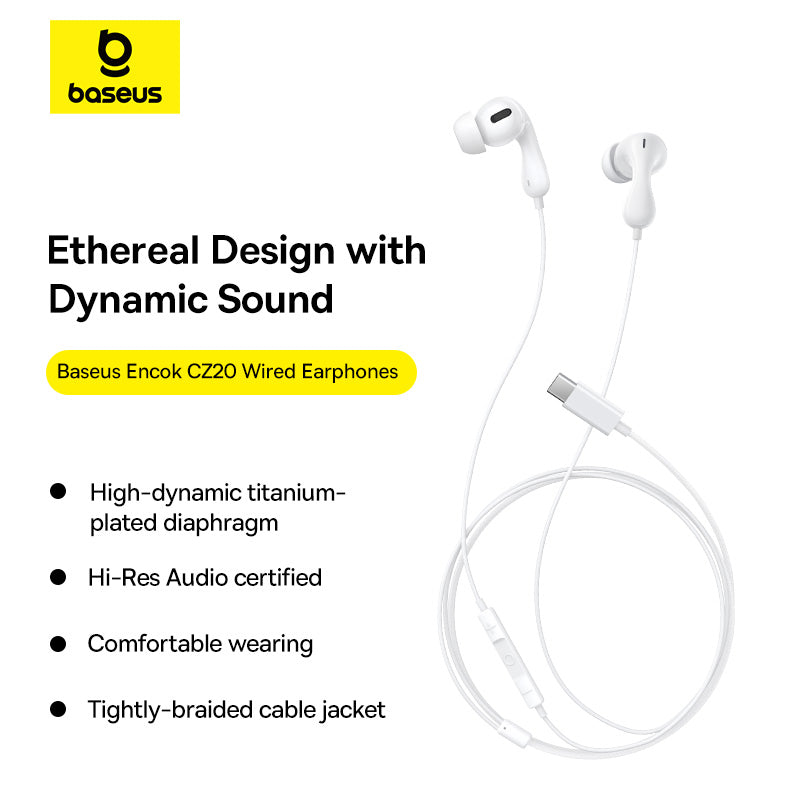🎧 Baseus Encok CZ20 – Écouteurs Filaire Intra-Auriculaires Type-C-A00171400213-00
