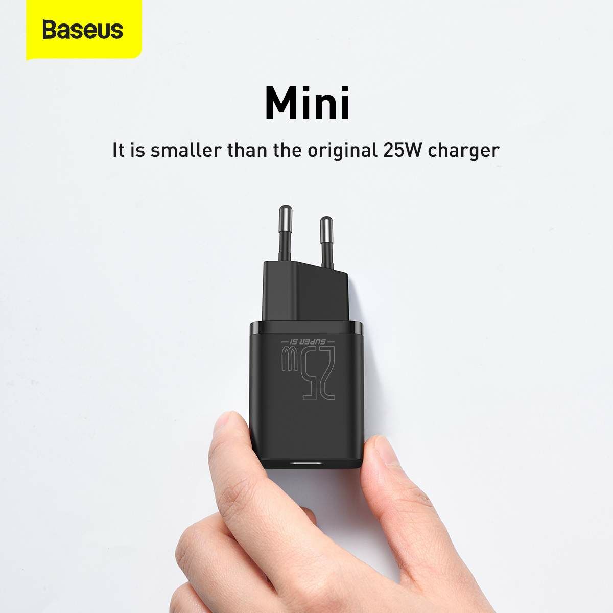 Baseus Ensemble de charge AC 1C / câble Type-C vers Type-C 3A 1m, 25W, noir -TZCCSUP-L01