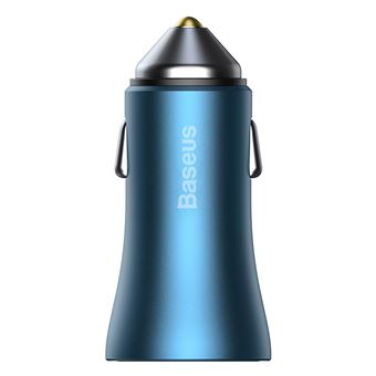 Chargeur Baseus De Voiture U+C 40W AVEC Cable TYPE-C vers IP 1M Bleu/Contacteur Doré-tzccjd-03