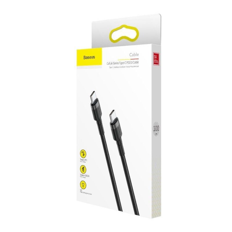 Baseus Cafule Series USB-C / Type-C PD 2.0 60W Grey+Black (CATKLF-GG1)