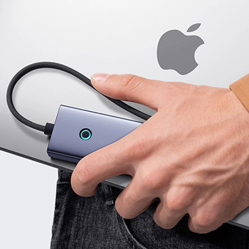 Baseus Adaptateur Hub USB 4 en 1 / USB-C vers USB 3.0 Gris (B0005280A813-03)