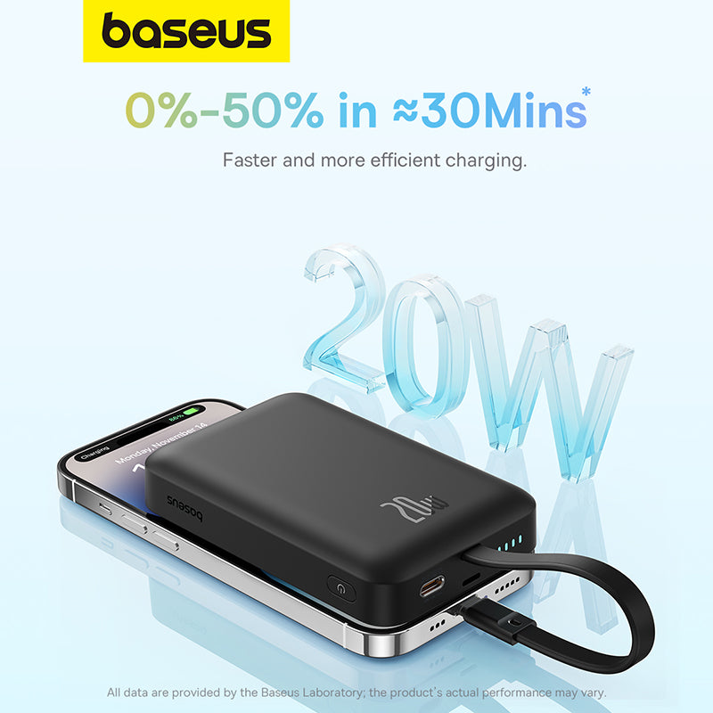 Baseus Magnetic Mini Wireless Fast Charge Power Bank iP Edition 10000mAh 20W – Noir – P10022109113-00