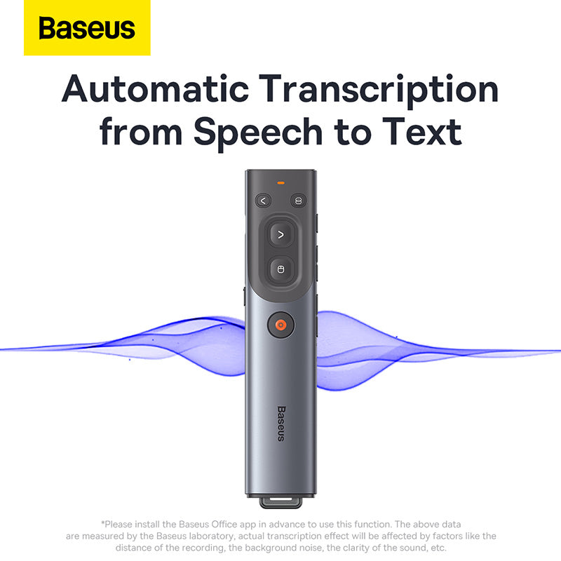 Pointeuse de Présentation multimédia BASEUS avec commande vocal sans fil version de chargement à lumière rouge – WKCD020013