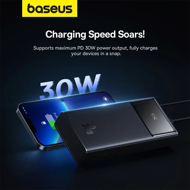Powerbank  Baseus 20000mAh 30W Black Avec Cable USB vers TYPE-C 3A/0.3M Noir-p10022904113-00