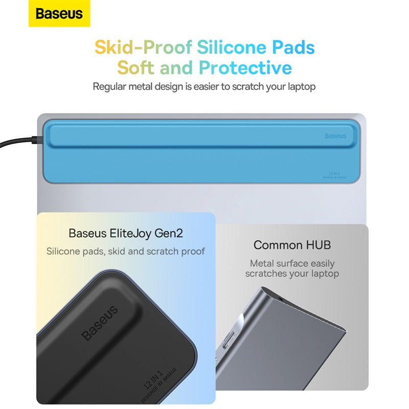 Baseus Adaptateur Type-C Conversion HDMI*2+USB3.0*3+PD*1+DP*1+SD/TF*1+RJ45*1+Type-C Data*1+3.5mm*1 Noir-WKSX030213