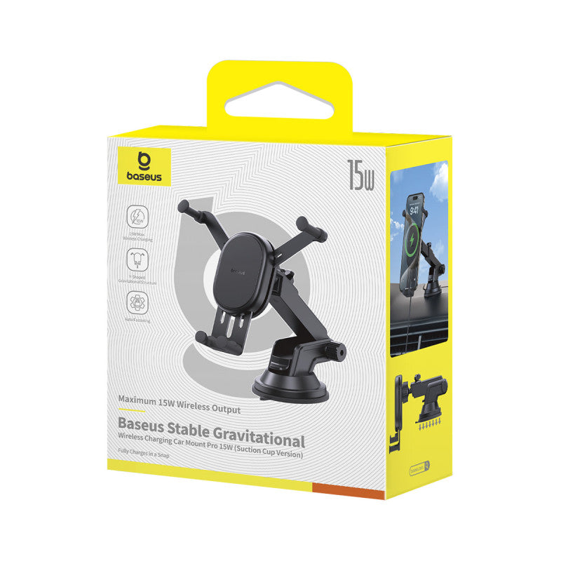 Baseus Support de voiture à chargement sans fil Pro 15 W – C40447002113-Z1