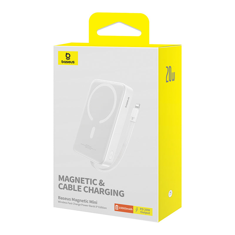 Baseus Magnetic Mini Wireless Fast Charge Power Bank iP Edition 10000mAh 20W – Blanc – P10022109223-00