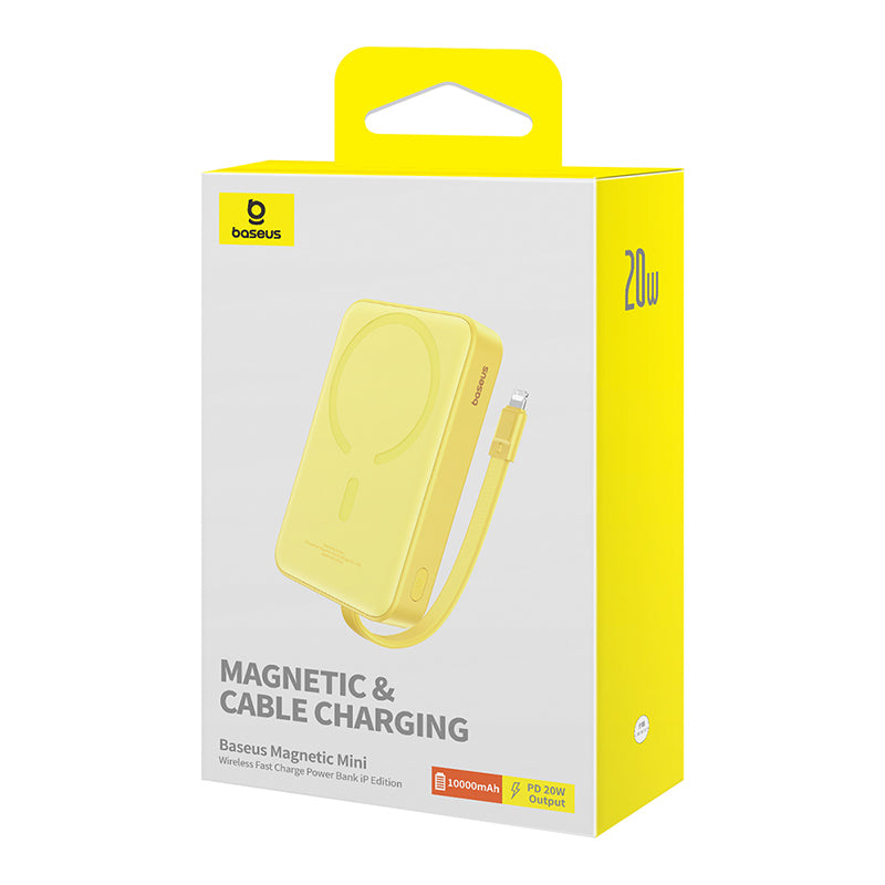 Baseus Magnetic Mini Wireless Fast Charge Power Bank iP Edition 10000mAh 20W – Jaune – P10022109Y23-00