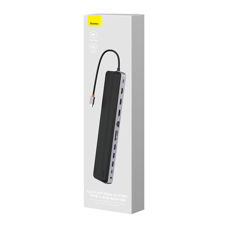 Baseus Adaptateur Type-C Conversion HDMI*2+USB3.0*3+PD*1+DP*1+SD/TF*1+RJ45*1+Type-C Data*1+3.5mm*1 Noir-WKSX030213