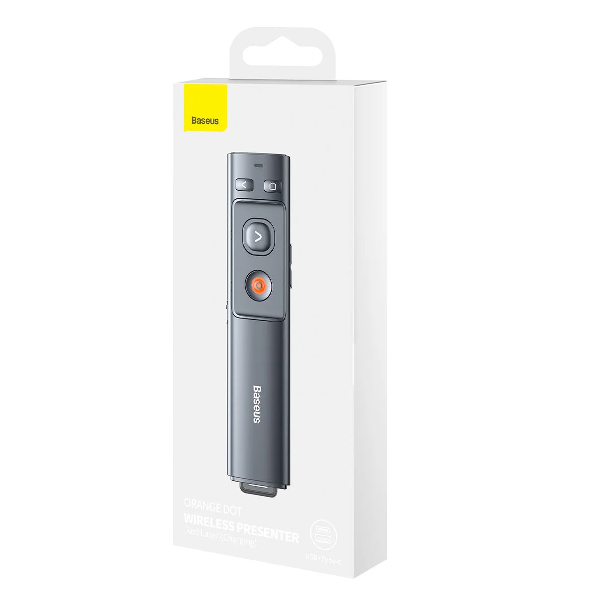 BASEUS ORANGE DOT WIRELESS PRESENTER-  Télécommande de Présentation Sans Fil - ACFYB-0G - GREY