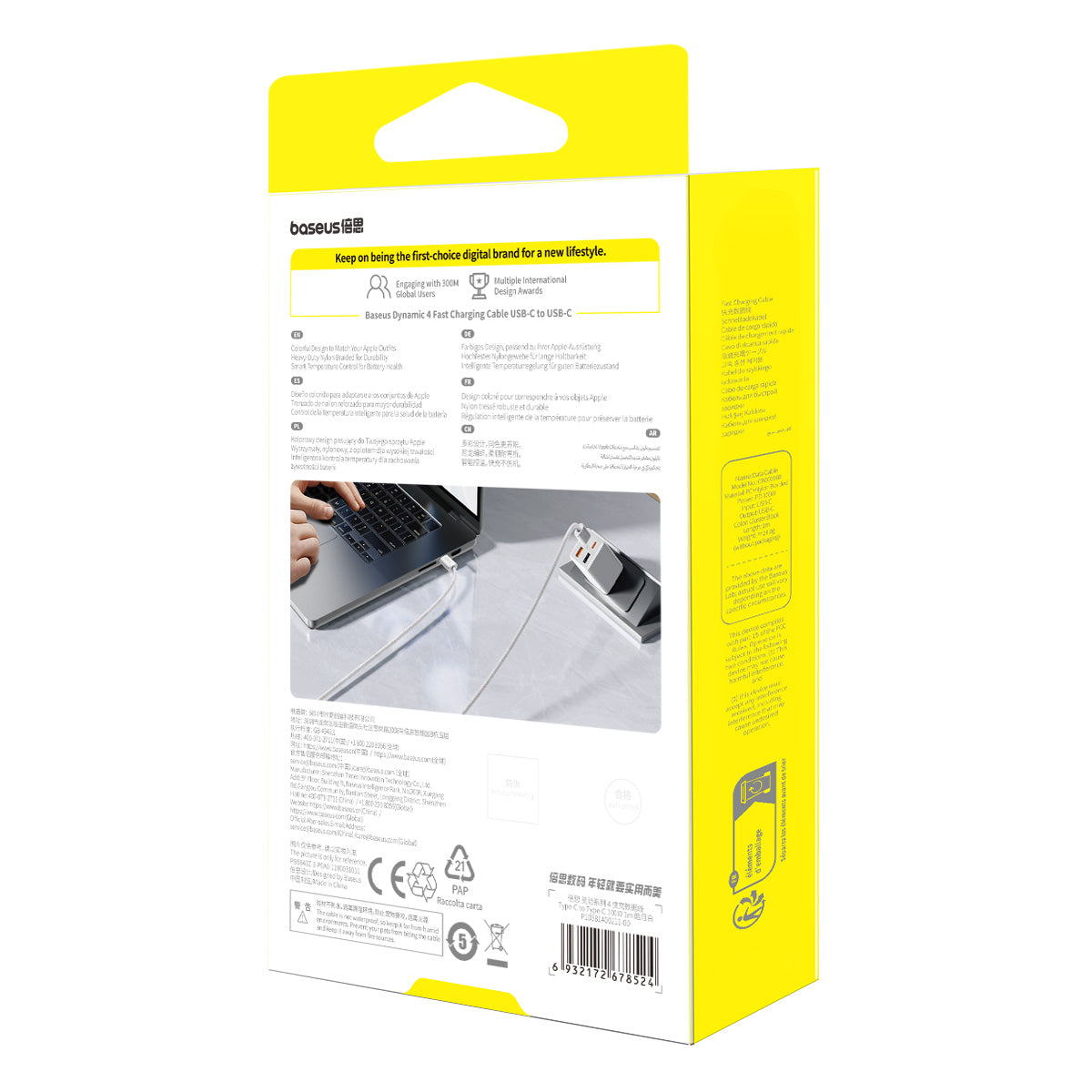 Baseus Dynamic 4 Câble 100W Rapide 1m USB-C vers USB-C – P10381400211-00