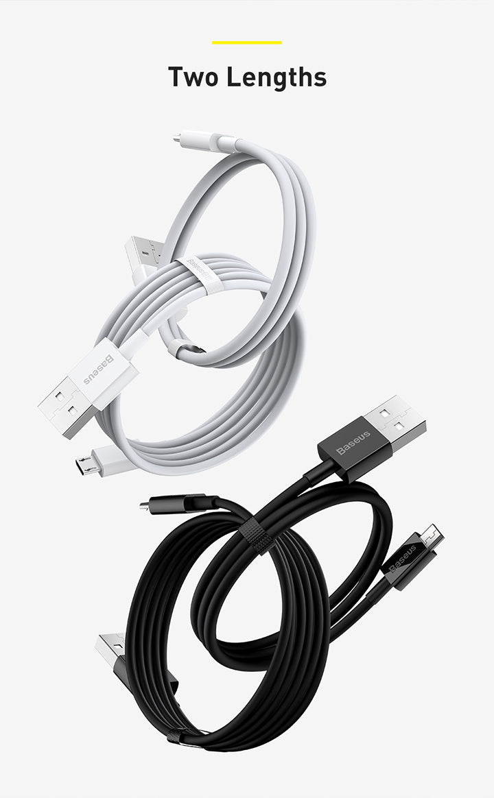 Baseus Câble USB vers Micro 2A 1M Noir (CAMYS-01)