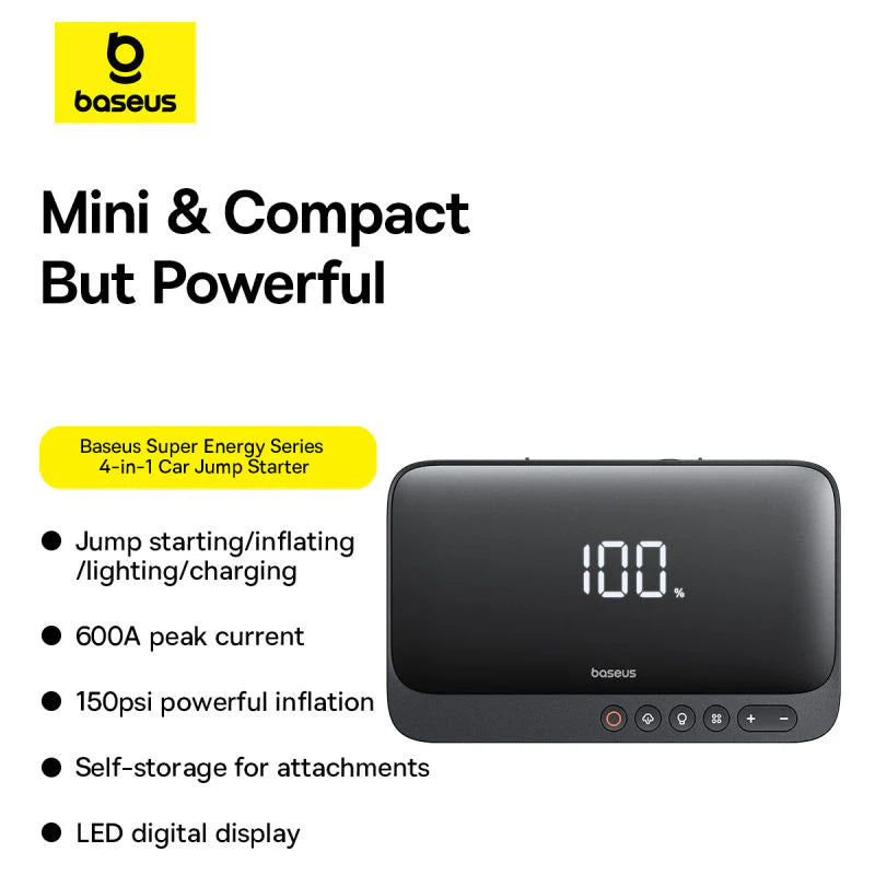 Baseus Super Energy Series 4 en 1 Car Jump Starter 600A et 6000mAh – ( C00245902111-00 )