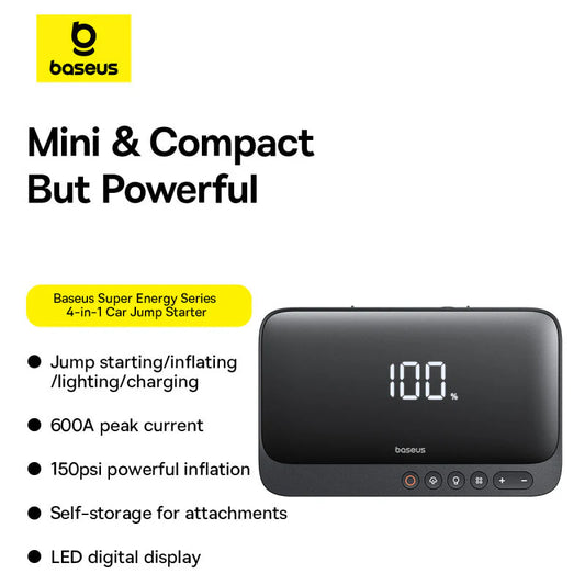Baseus Super Energy Series 4 en 1 Car Jump Starter 600A et 6000mAh – ( C00245902111-00 )