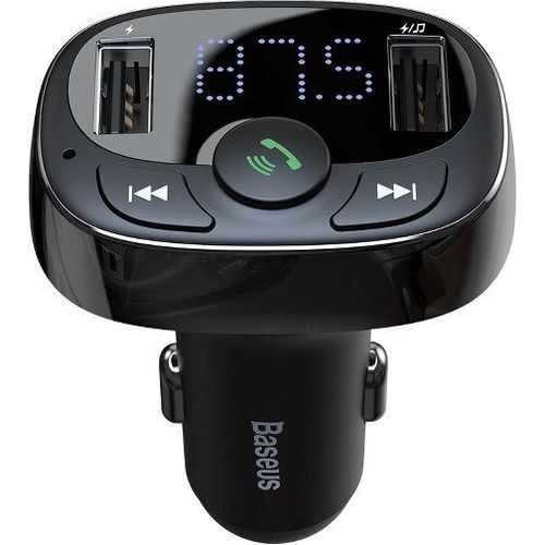 Baseus MP3 Lecteur Transmetteur FM typed Bluetooth 2xUSB microSD, Black - CCMT000001