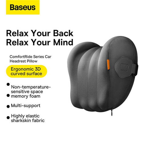 Baseus Coussin d’appui-tête pour voiture Baseus ComfortRide – Noir – C20036400111-00
