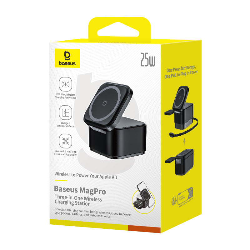 Baseus MagPro Chargeur Sans Fil Magnétique 2 en 1 - 25W + MagPro E-Watch 2.5W- P10264100123-01