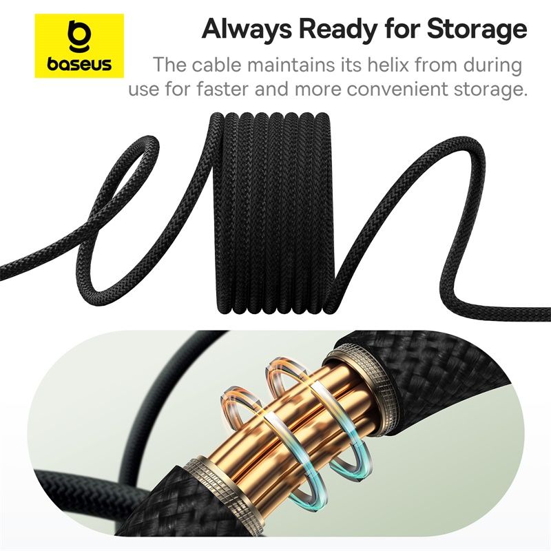 Baseus Tungsten Gold Câble 100W Magnétique 1m USB-C vers USB-C – Noir – P10319805111-00