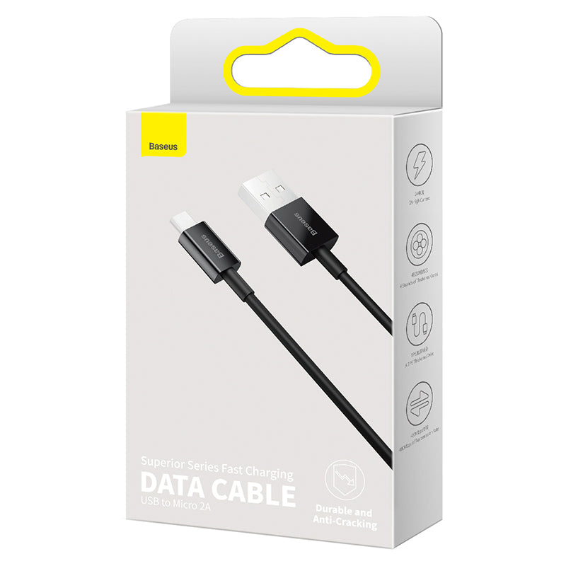 Baseus Câble USB vers Micro 2A 1M Noir (CAMYS-01)